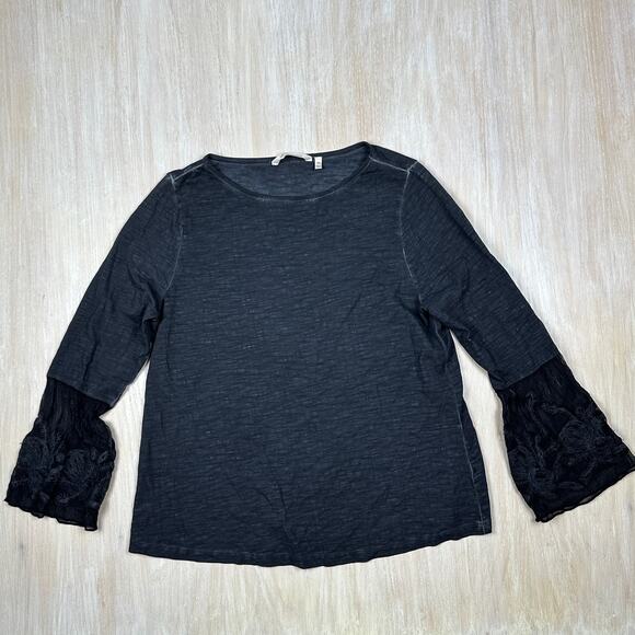 Soft Surroundings Genius Sheer Bell Sleeve Gothic Dark Romance Shirt XL PETITE - Picture 1 of 13